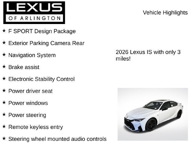 2026 Lexus IS IS 350 F SPORT Design
