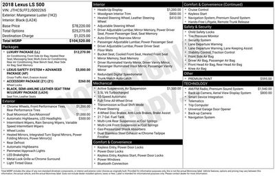 2018 Lexus LS 500 Base