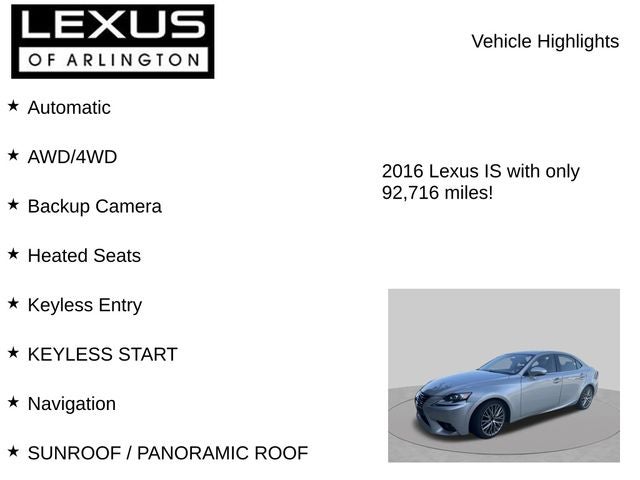 2016 Lexus IS 4dr Sdn AWD