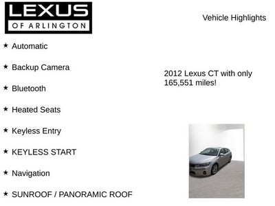 2012 Lexus CT 200h FWD 4dr Hybrid