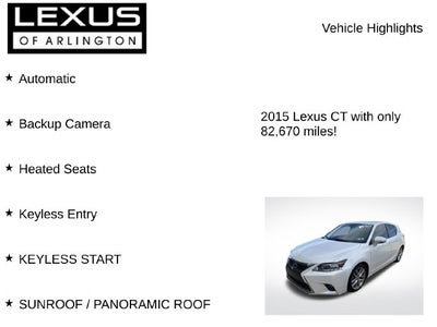 2015 Lexus CT Hybrid