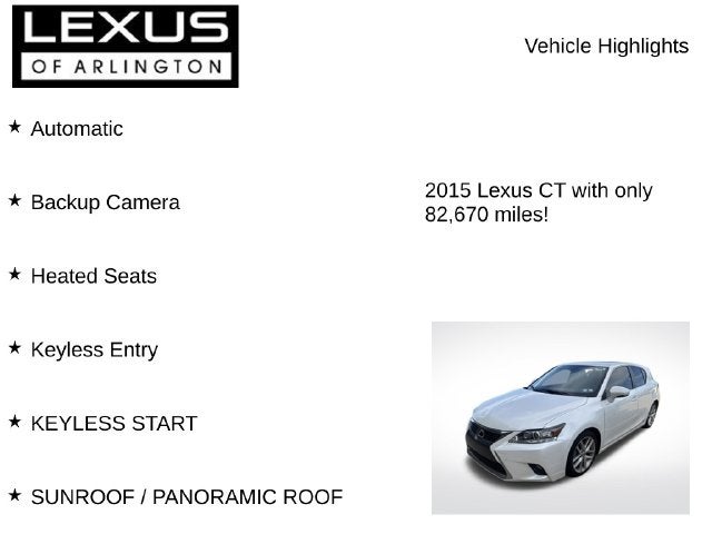 2015 Lexus CT Hybrid