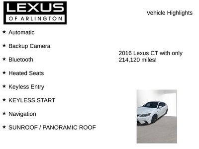 2016 Lexus CT 200h Hybrid