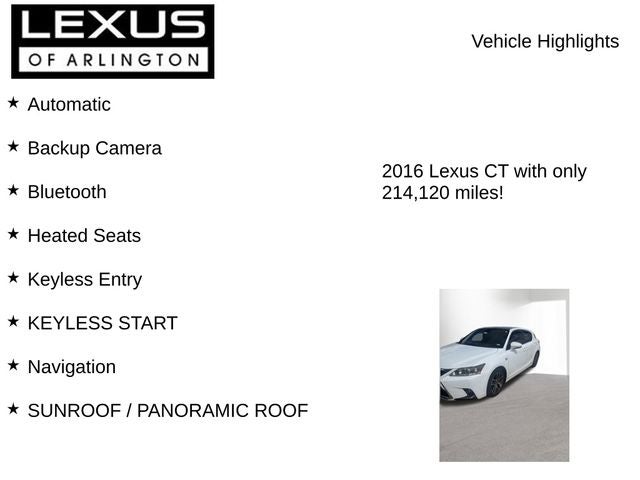 2016 Lexus CT 200h Hybrid