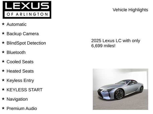 2025 Lexus LC 500 CONVERTIBLE
