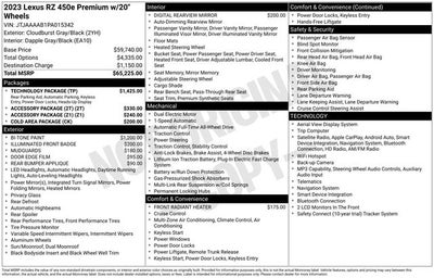 2023 Lexus RZ 450e RZ 450e Luxury