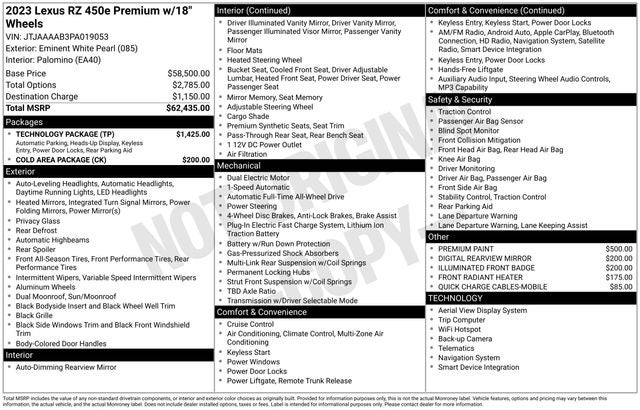 2023 Lexus RZ 450e RZ 450e Luxury