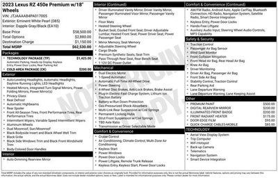 2023 Lexus RZ 450e RZ 450e Luxury