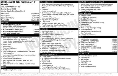 2023 Lexus RZ 450e 450e Premium