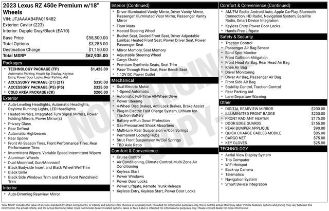 2023 Lexus RZ 450e 450e Premium
