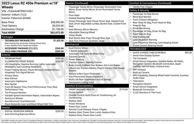 2023 Lexus RZ 450e RZ 450e Luxury