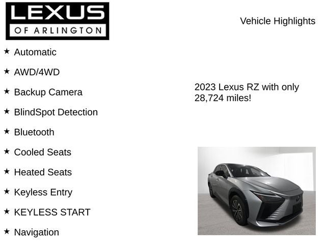 2023 Lexus RZ 450e RZ 450e Luxury