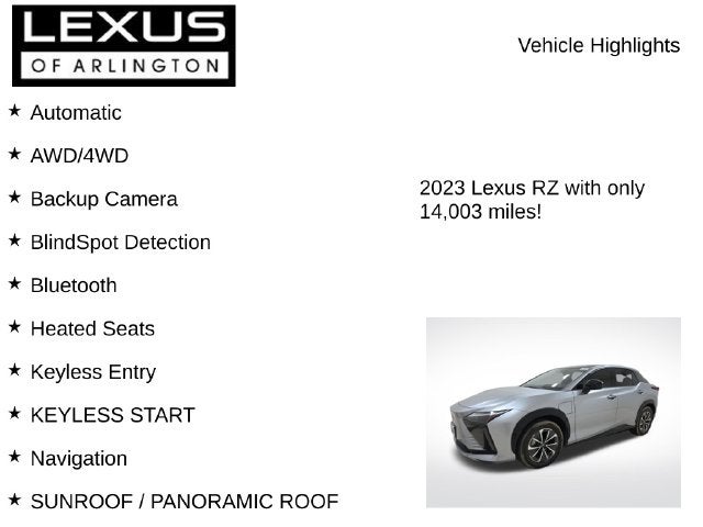 2023 Lexus RZ RZ 450e Luxury