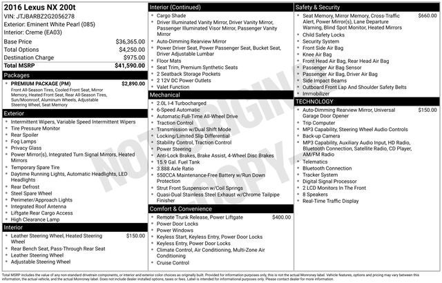 2016 Lexus NX 200t AWD 4dr