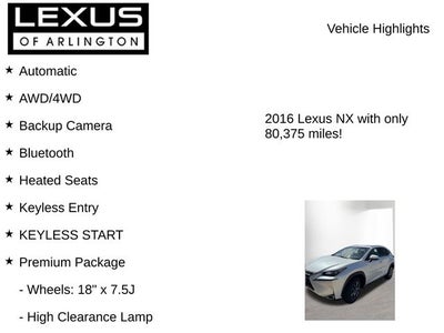 2016 Lexus NX 200t AWD 4dr