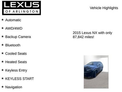2015 Lexus NX 200t AWD 4dr