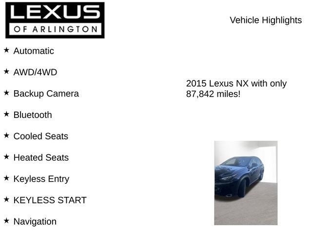 2015 Lexus NX 200t AWD 4dr