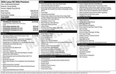 2026 Lexus RZ 450e 350e Premium