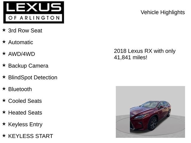 2018 Lexus RX RX 350L Premium