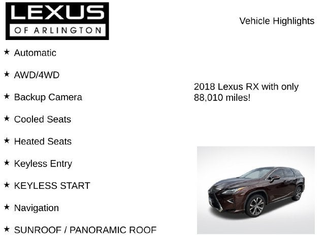 2018 Lexus RX RX 350L Premium