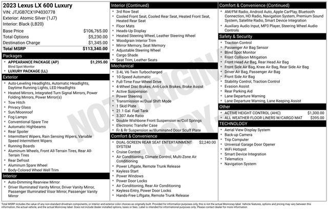 2023 Lexus LX 600 Luxury