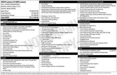 2024 Lexus LX 600 LX 600 Luxury