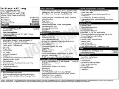 2022 Lexus LX 600 LUXURY
