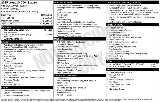 2025 Lexus LX 700h Luxury