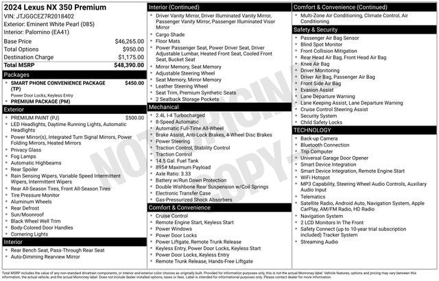 2024 Lexus NX NX 350 Premium