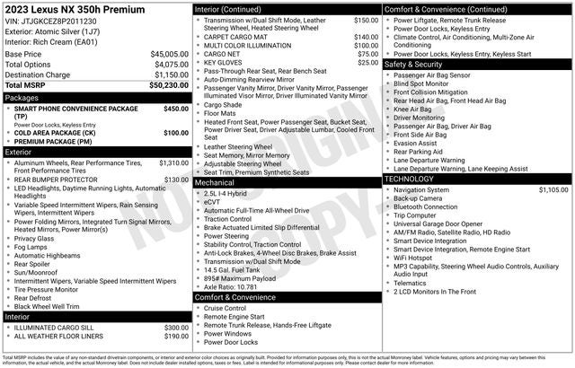 2023 Lexus NX NX 350h Premium