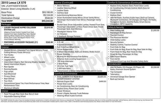 2015 Lexus LX 570 4WD 4dr