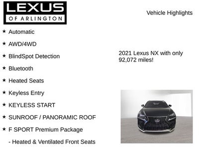 2021 Lexus NX 300 F Sport
