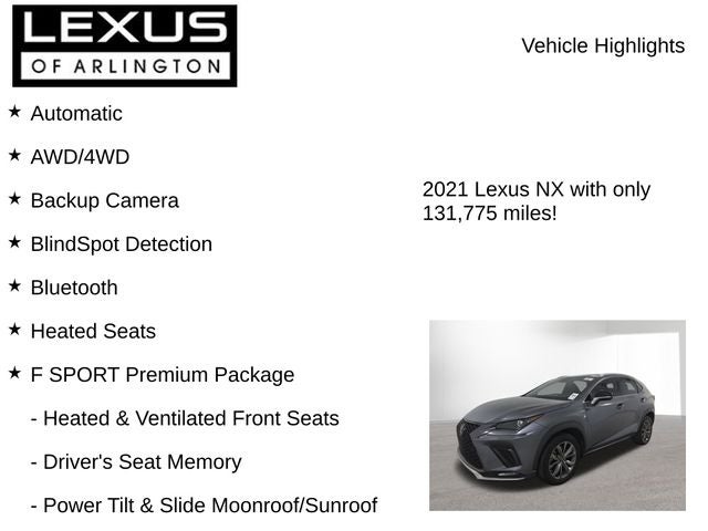 2021 Lexus NX 300 F Sport