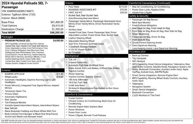 2024 Hyundai Palisade SEL 7P