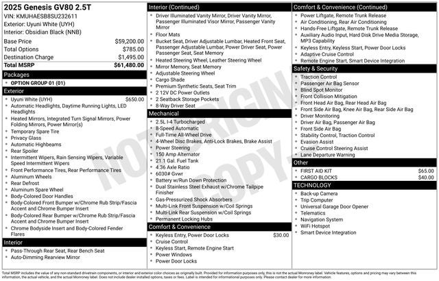 2025 Genesis GV80 2.5T