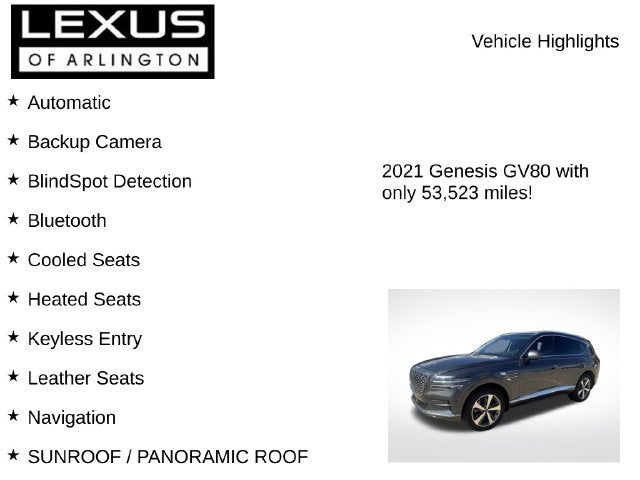 2021 Genesis GV80 2.5T AWD