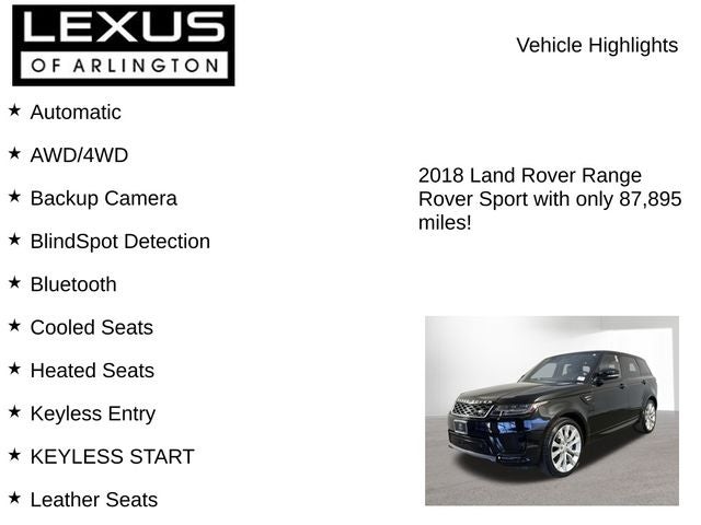 2018 Land Rover Range Rover Sport HSE