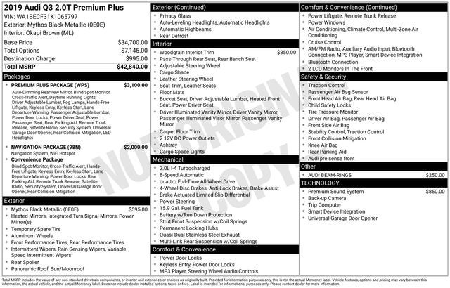2019 Audi Q3 2.0T Premium Plus quattro