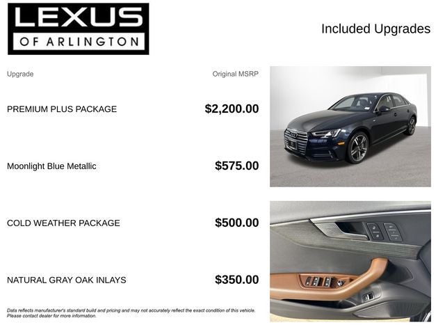 2018 Audi A4 2.0T Premium Plus quattro