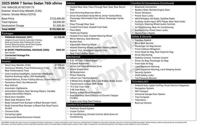 2025 BMW 7 Series 760i xDrive