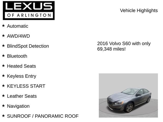 2016 Volvo S60 Cross Country T5 Platinum