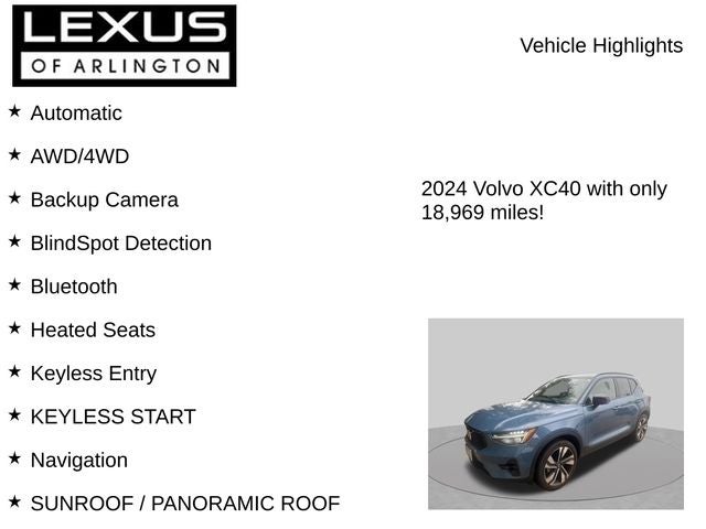 2024 Volvo XC40 Plus Dark Theme