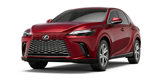 RX 350h AWD shown in Matador Red Mica.