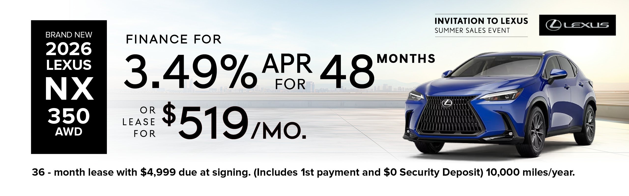 Brand New 2026 Lexus NX 350 AWD