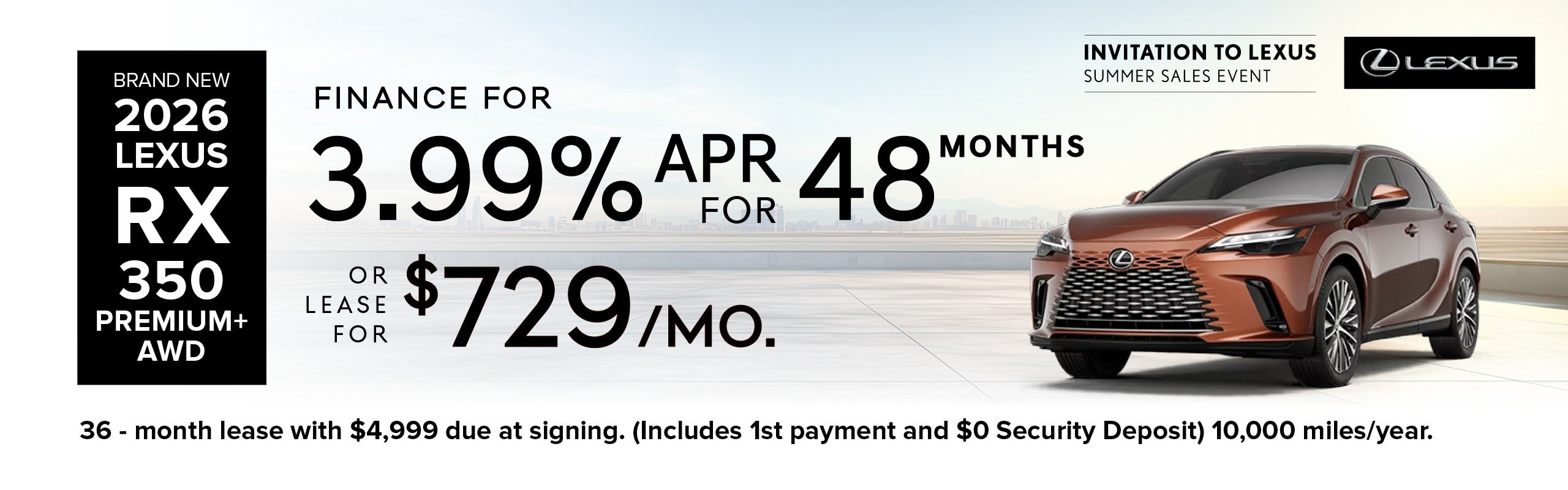 Brand New 2026 Lexus RX 350 Premium+ AWD