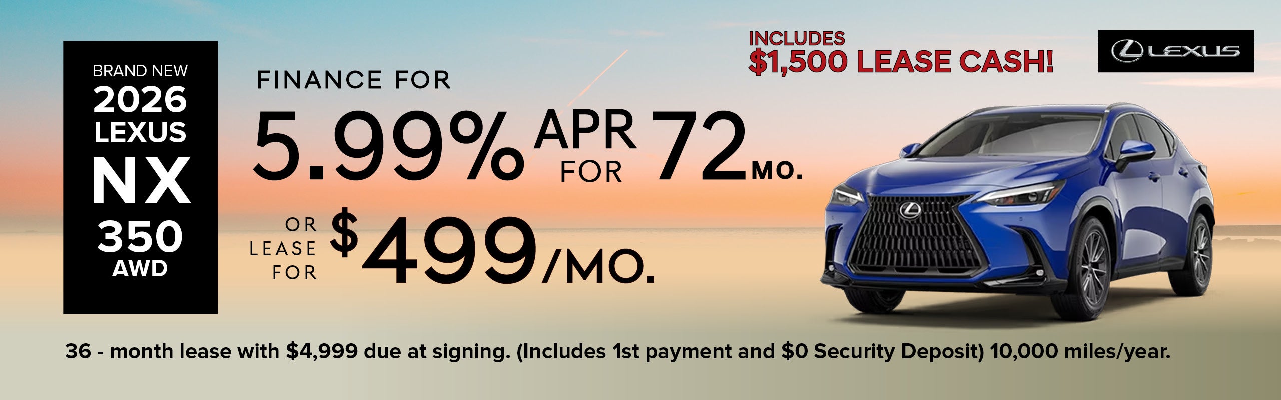 Brand New 2026 Lexus NX 350 AWD