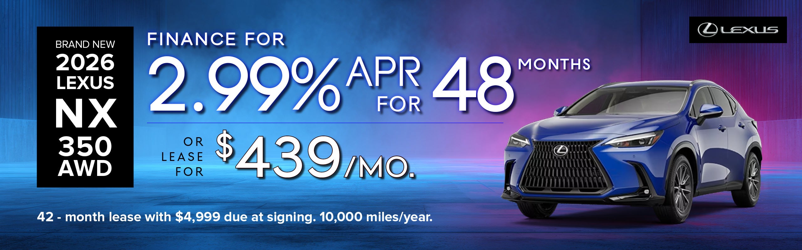 Brand New 2026 Lexus NX 350 AWD