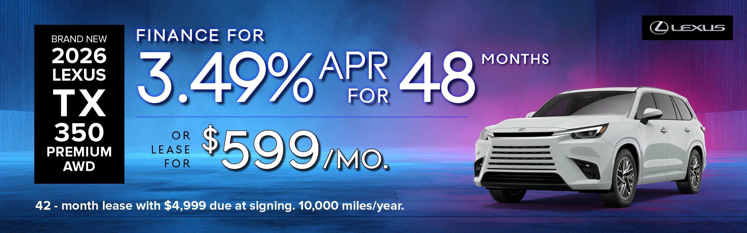 Brand New 2026 Lexus TX 350 Premium AWD