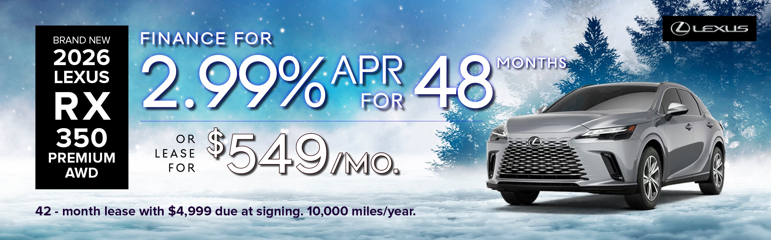 Brand New 2026 Lexus RX 350 Premium AWD