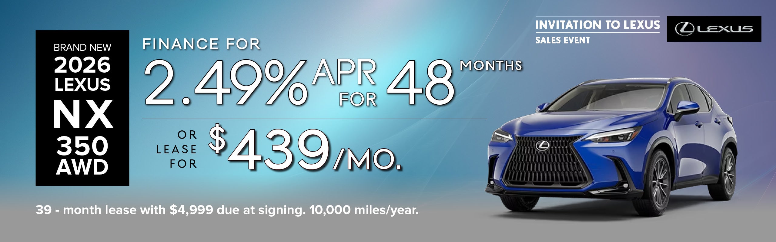 Brand New 2026 Lexus NX 350 AWD